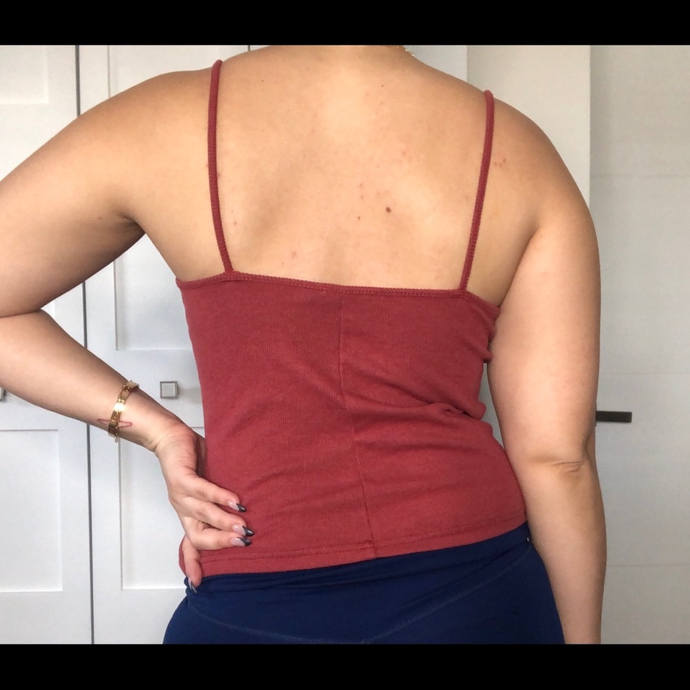 The Hanger Rust Lace Up Top - Picture 2 of 5